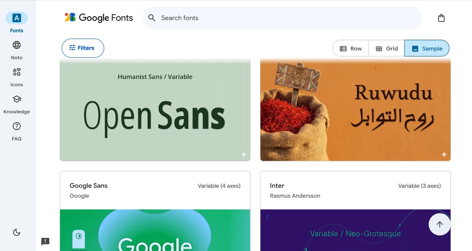 Sélection de typographies sur Google Fonts pour une identité de marque